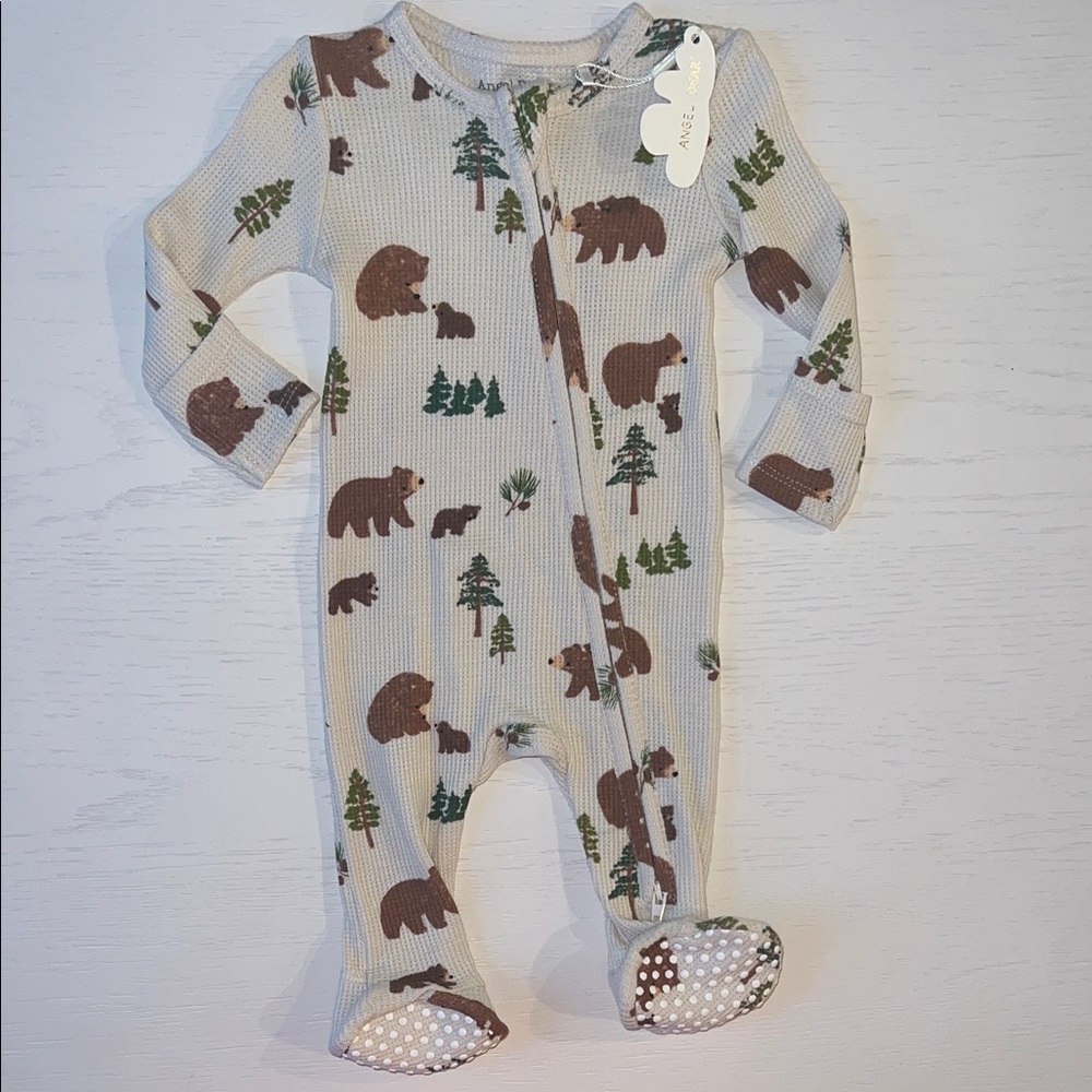 Angel Dear Brown Bear Waffle Footie Newborn